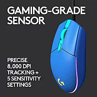 LOGITECH LIGHT SYNC WIRED GAMING MOUSE G203-Blue