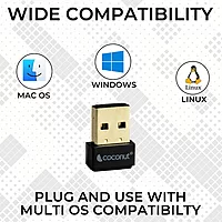 Coconut Wireless Adapter WA04 (Seamless Wi-Fi Connectivity, High-Speed Internet, Compact Design, Easy Setup, Reliable Performance, Perfect for Home & Office, 1 Year Warranty)
