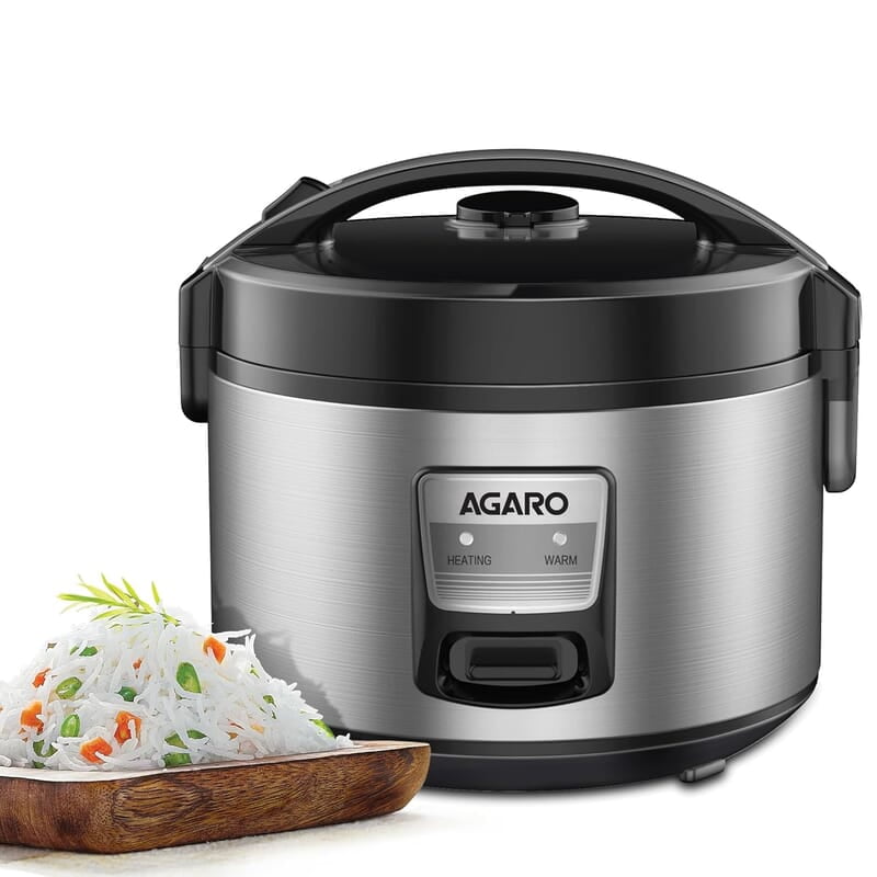 AGARO Regency Electric Rice Cooker, 5L Ceramic Coated Inner Bowl, Cooks up to 10 cups of Raw Rice, Automatic Cooking, Keep Warm Function