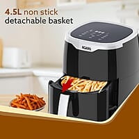 AGARO Galaxy Digital Air Fryer For Home, 4.5L, Electric Air Fryer, Convection Oven, 1400W, 7 Preset Programs & Reheat, 360 Degrees Air