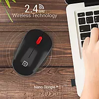 Portronics Toad 12: 2.4G Wireless Mouse with USB Receiver, ergonomic design, smooth tracking, long battery life, plug and play, compatible with Windows and Mac, perfect for home and office use.