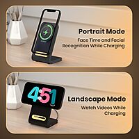 Portronics Flux 15W MagSafe Qi2 Wireless Charger – Black: Experience fast and efficient charging with this sleek, portable charger. Compatible with all Qi-enabled devices for ultimate convenience.