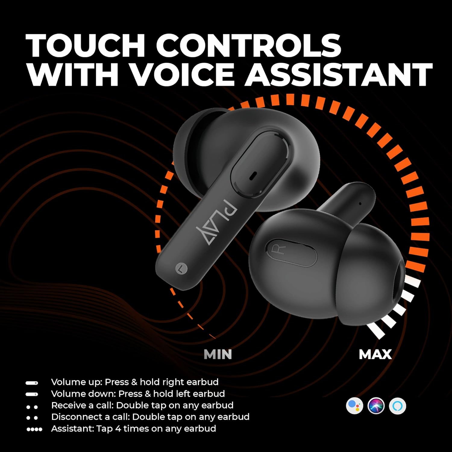 PLAY Playgo Dura Wireless Buds Graphite Black