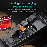 Portronics 36W Car Charger | Dual Port USB-A & Type-C PD | Fast charging for smartphones & tablets | Compact design | Overload protection | Ideal for travel | Compatible with all devices.