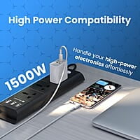 Portronics Power Plate II Extension Board - 1500W - 3 USB Ports, 3 Power Sockets, Overload Protection