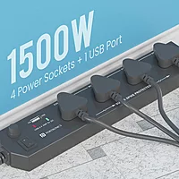 Portronics Power Plate 4 is a versatile extension board featuring 4 AC sockets and 2 USB ports. Ideal for home or office use, it ensures efficient power distribution and device charging.