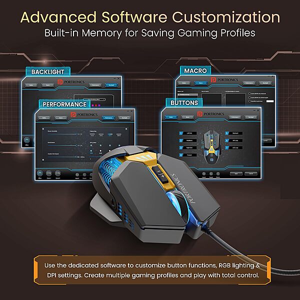 Portronics Vader 2.0 Gaming Mouse – USB Wired | Black | 1 Year Warranty