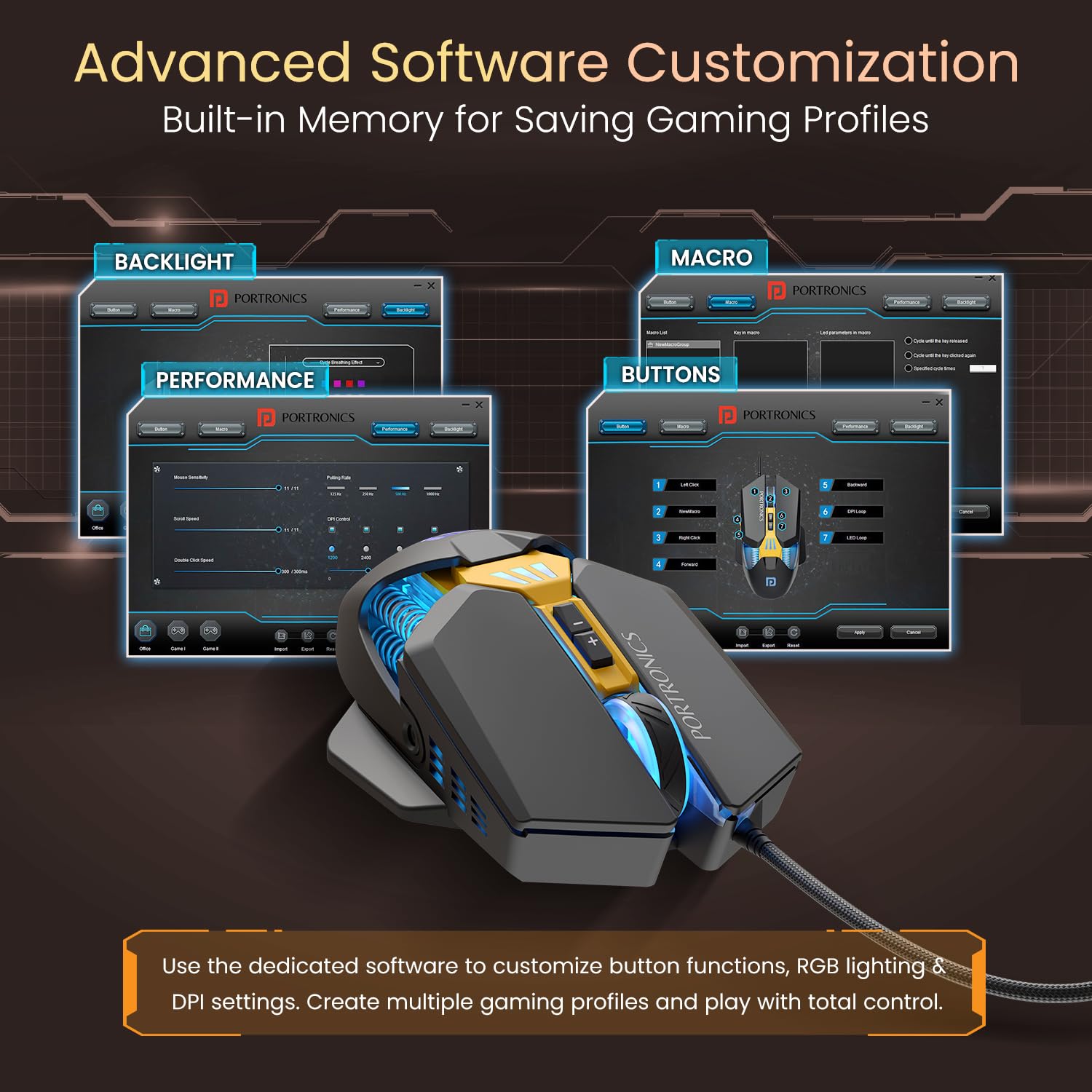 Portronics Vader 2.0 Gaming Mouse – USB Wired | Black | 1 Year Warranty