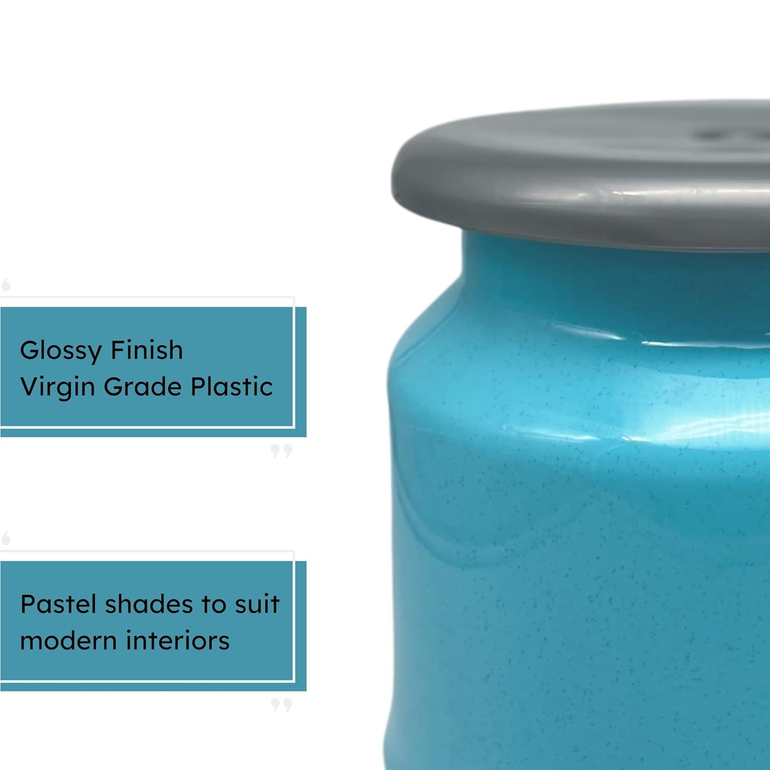 Mahaware Sturdy Round Anti Slip Polypropylene Stool Patla| for Bathroom, Home| Mint Granite Sky Blue