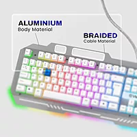 EVM WDKM-612 EnClaw Gaming Keyboard Mouse - Silver White
