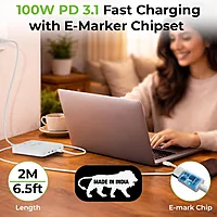 Ultraprolink UL1228WHT-0200 Zap+ 100 USB-C to C Cable, 2M