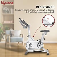 Lifelong Fit Pro Spin Fitness Bike with 6Kg Flywheel, Adjustable Resistance & Heart Rate Sensor