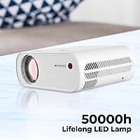 ZEBRONICS LP1000 LED Projector with 3300 Lumens Max, 150-inch Screen Size, HDMI in, AV in, AUX Out, USB x 2, FHD 1080p, 50,000h Lifelong LED lamp