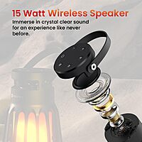 Portronics Dash 6 – 15W Portable Speaker | Flame Lamp Design, TWS Connectivity & Immersive Sound for Parties & Gatherings