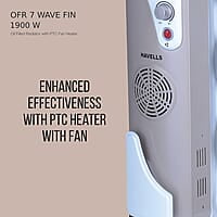 Havells OFR 7 Wave Fins with Fan 1900 watt white