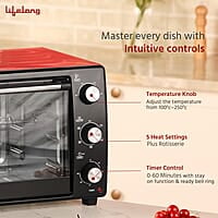 Lifelong Otg 40L - Oven Toaster Griller With Rotisserie For Kitchen- 1500W,5 Heating Modes