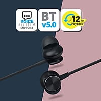 ZEBRONICS Zeb-Slinger in Ear Wireless Neckband Earphone Supporting Bluetooth 5.0, Up to 12 Hours Playback, Voice Assistant, for All iPhones/Smartphones/Tablets