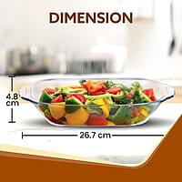 AGARO Elite Borosilicate Glass Baking Tray for Kitchen, 800 ml, Baking Dish, Serving Bowl, Oven & Microwave