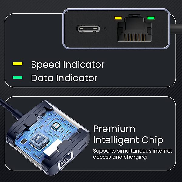 Portronics Mport 30M – A versatile USB-C hub that offers Ethernet connectivity and 100W Power Delivery. Perfect for seamless data transfer and charging, enhancing your productivity on the go.