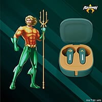 Zebronics DC Aquaman Edition Sound Bomb 7 TWS Wireless in Ear Earbuds with 40H* Backup, Rapid Charge, 50ms Gaming Mode, ENC mic, Voice Assistant, Flash Connect, Splash Proof, BT v5.2 and Type C