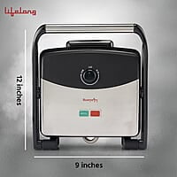 Lifelong LLTG01 Electric Tandoor Grill/Sandwich Maker 1500W with Non-Stick Plates, Variable Heat control for Toasting and Grilling