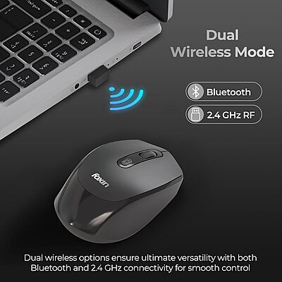 WIRELESS MOUSE FOXIN FLOW BT+2.4GHZ DPI (BLACK) WIRELESS MOUSE FOXIN FLOW BT+2.4GHZ DPI (BLACK)
