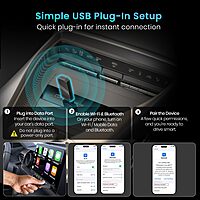 Portronics Tune Bluetooth v5.3 Receiver for Car | Wireless Android Auto + CarPlay | Black
