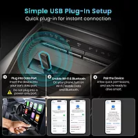 Portronics Tune Bluetooth v5.3 Receiver for Car | Wireless Android Auto + CarPlay | Black
