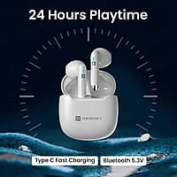Portronics Harmonics Twins S12 in Ear TWS Earbuds with Mic, 24H Playtime 13mm Dynamic Driver, Bluetooth 5.3v