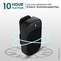 Portronics POR 2463 Talk 4 Bluetooth Speaker – BT 5.3 | Clip-On | Mic | IPX5 | Black