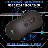 Open Box Ant Esports GM40 /RGB LED, Lightweight (115 gms) ,Ergonomic Design, Upto 2400 DPI Wired Optical Gaming Mouse