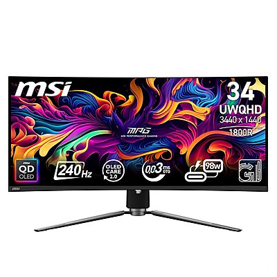 MSI,34 Inch, 240Hz Refresh Rate Monitor, MPG 341CQPX QD-OLED