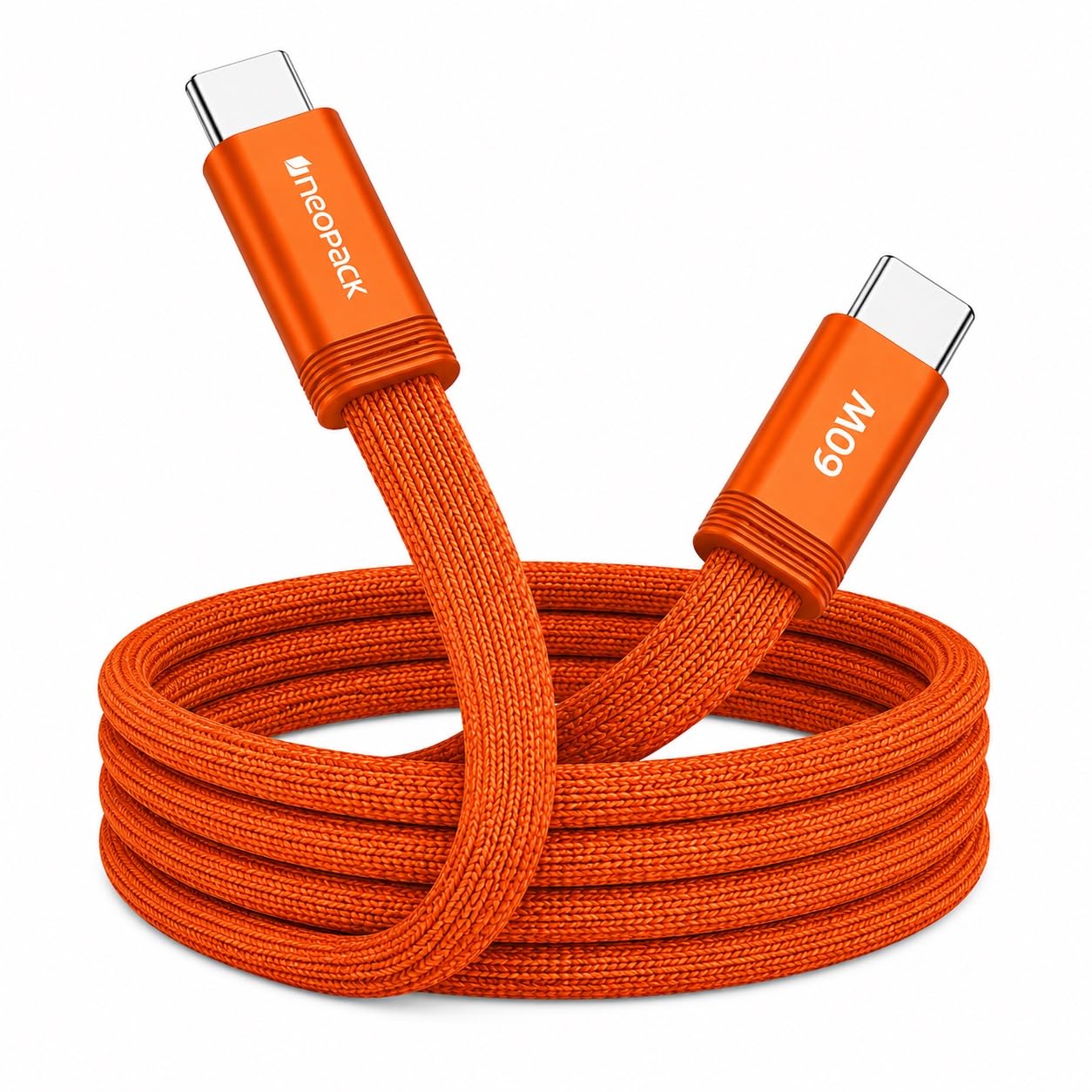 Neopack NFLOR60 FlatLink Cable C to C 60W (Orange)