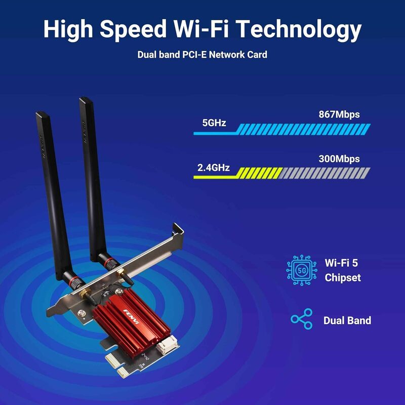 FENVI FV-AC1200S PCIE WIFI +BT CARD