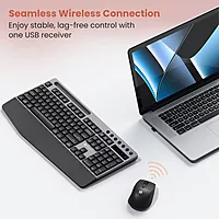 Portronics Key10 Wireless Combo | Ergonomic Design, USB Receiver, Adjustable DPI, AI Features, Comfortable Wrist Rest, Perfect for Home & Office, Seamless Connectivity, Long Battery Life.