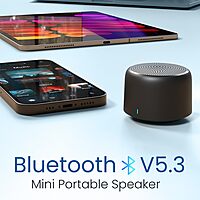Portronics 312 PICO Mini BT Speaker – 5W | Bluetooth v5.3 | Type-C | Black | 1 Year Warranty