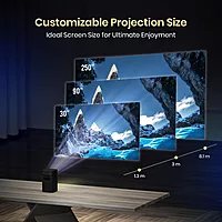 Portronics Pico 13 Smart Projector – 4K Support, 3500 Lumens, Compact Design | Wi-Fi & Bluetooth Enabled | Built-in Battery | Ideal for Home Theater, Presentations & Outdoor Movies