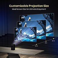 Portronics PICO 13 POR-2734 LED Projector – 3500 Lumens | 120″ Display | Android 9 | Black