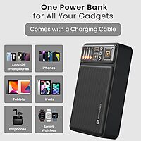 Portronics Mini 20K – 15W Wireless Magnetic 20000mAh Power Bank offers fast charging, sleek design, and portability. Perfect for on-the-go charging of your devices with magnetic alignment.