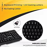 Lapcare WL‑204 combo: spill‑resistant 104‑key wireless keyboard, high‑precision 1200‑1600 DPI mouse, nano‑receiver, power‑saving & 10 m range.