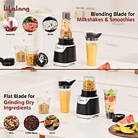 Lifelong 700 Watts Nutri Blender for Smoothie and Juices - 4 Bullet Jars 700 & 500ml - 100% Copper Motor