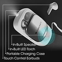 ZEBRONICS Sound Bomb X1 3-in-1 Wireless Bluetooth v5.0 In Ear Earbuds + Speaker Combo with 30 Hour Backup, Built-in LED Torch, Call Function, Voice Asst, Type C and Splash Proof Portable Design