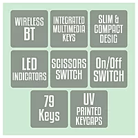 Zebronics ZEB-K5000MW Wireless Keyboard – Black, sleek design, comfortable typing, multi-device connectivity, long battery life, ideal for home and office use, compatible with Windows and Mac.