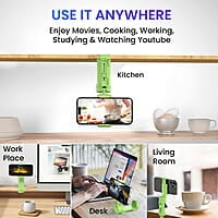 Portronics Mobot Clip Mobile Holder with 360° Adjustable Angles, Light Weight, Pocket Friendly, Mobile Stand for Table