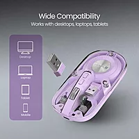 Portronics Toad 8: A sleek, transparent dual-mode Bluetooth mouse that seamlessly switches between devices. Ergonomic design, precise tracking, and long battery life make it perfect for on-the-go use.