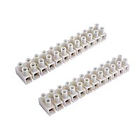 10Amp PVC Terminal Connector Strip 12 ways (Pack of 5)