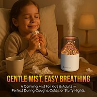 Portronics 3104 Magma Humidifier – Volcano Flame Design | RGB| White | 6 Months Warranty