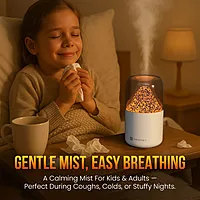 Portronics 3104 Magma Humidifier – Volcano Flame Design | RGB| White | 6 Months Warranty
