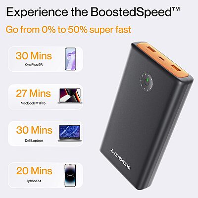 Ambrane PowerLit Ultra 25000 mAh (Black) Ambrane PowerLit Ultra 25000 mAh (Black)