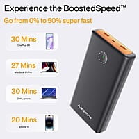 Ambrane 100W Fast Charging Powerbank for MacBook, Type C Laptop & Mobile Charging, 25,000mAh Battery, Triple Output